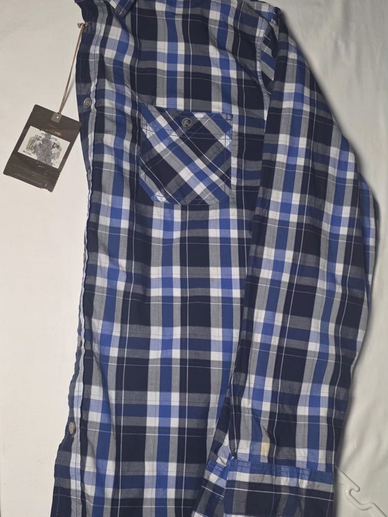 Original Weatherproof Vintage Other - Men's Blue Plaid Casual Button-Down Shirt